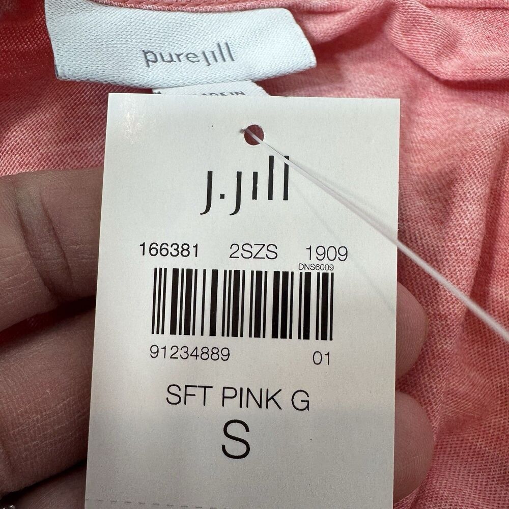 J Jill Pure Long Sleeve Top Size S Pink Side Tie Modal Blend Stretch Pullover - Picture 7 of 9
